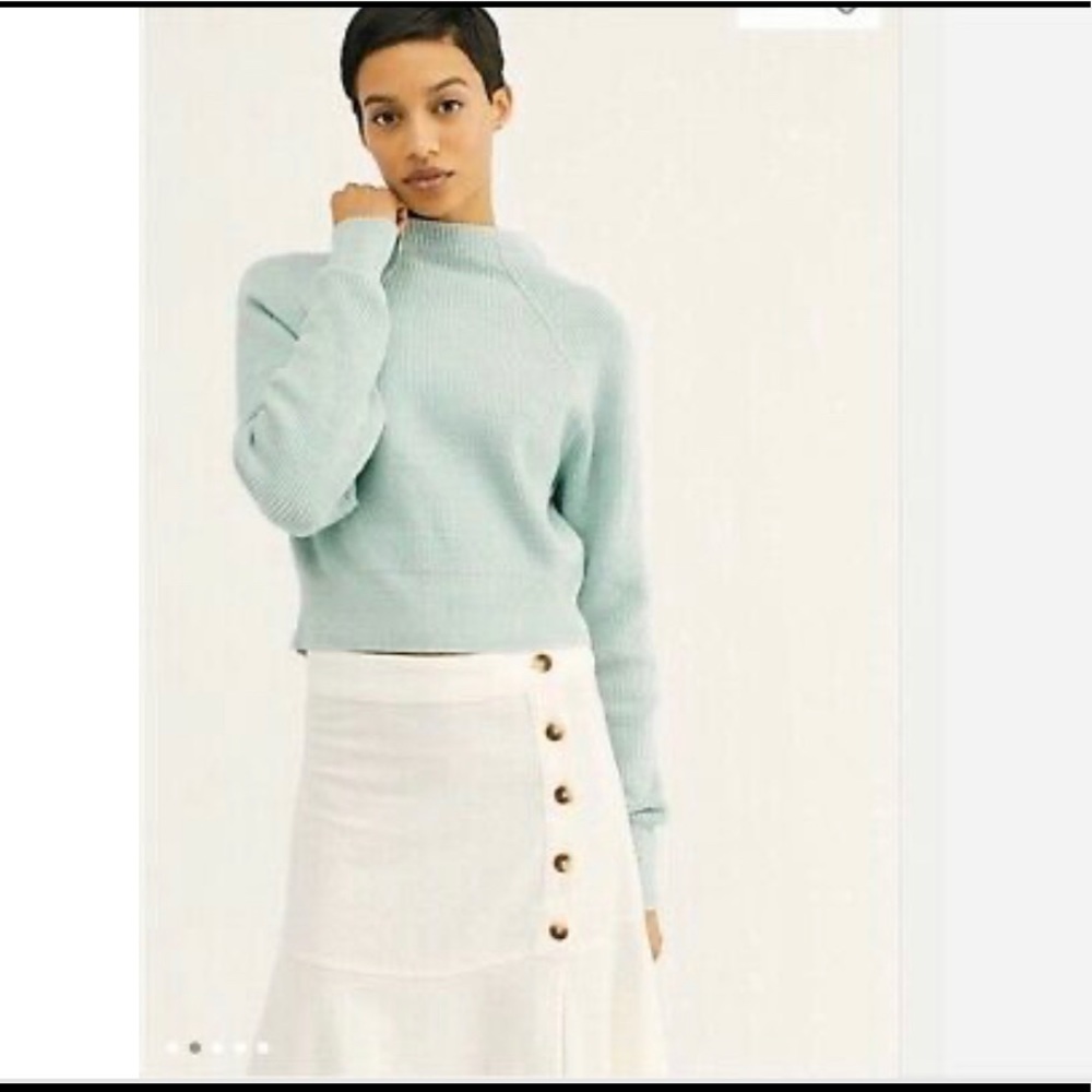 Free People Too Good Pullover Sweater Top - mint green, cozy, pretty & modern.🌷